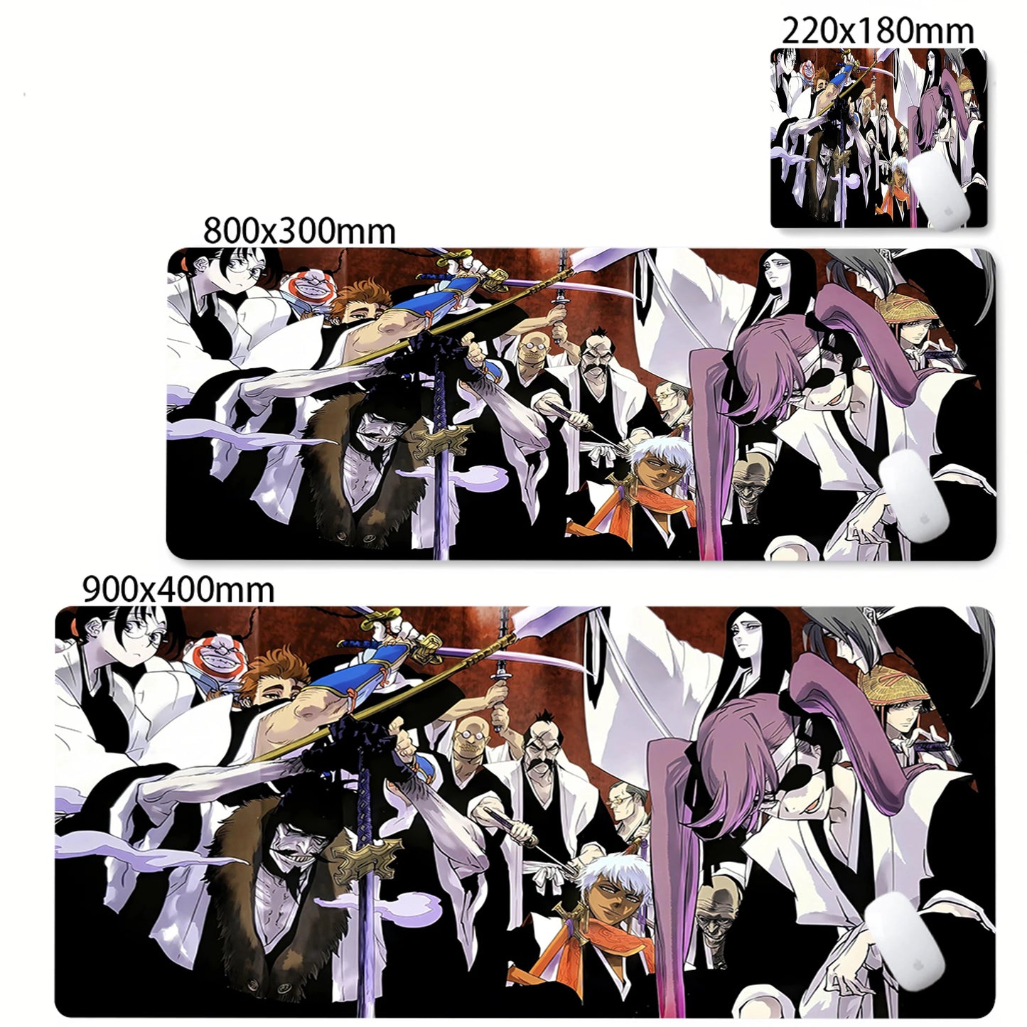 Large Mouse Pad Black White Anime BLEACH Mause Mats Gaming Accessories Office Gamer Keyboard Desk Mat Kurosaki Ichigo Mousepad