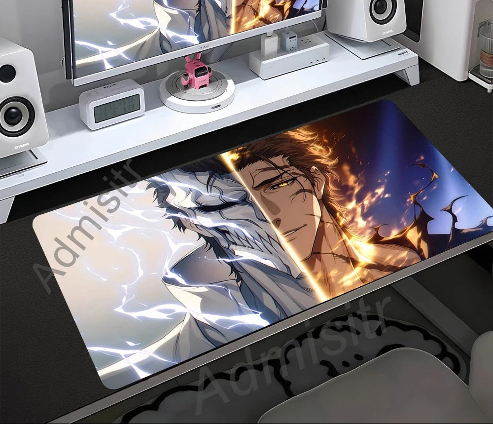 Large Mouse Pad Black White Anime BLEACH Mause Mats Gaming Accessories Office Gamer Keyboard Desk Mat Kurosaki Ichigo Mousepad
