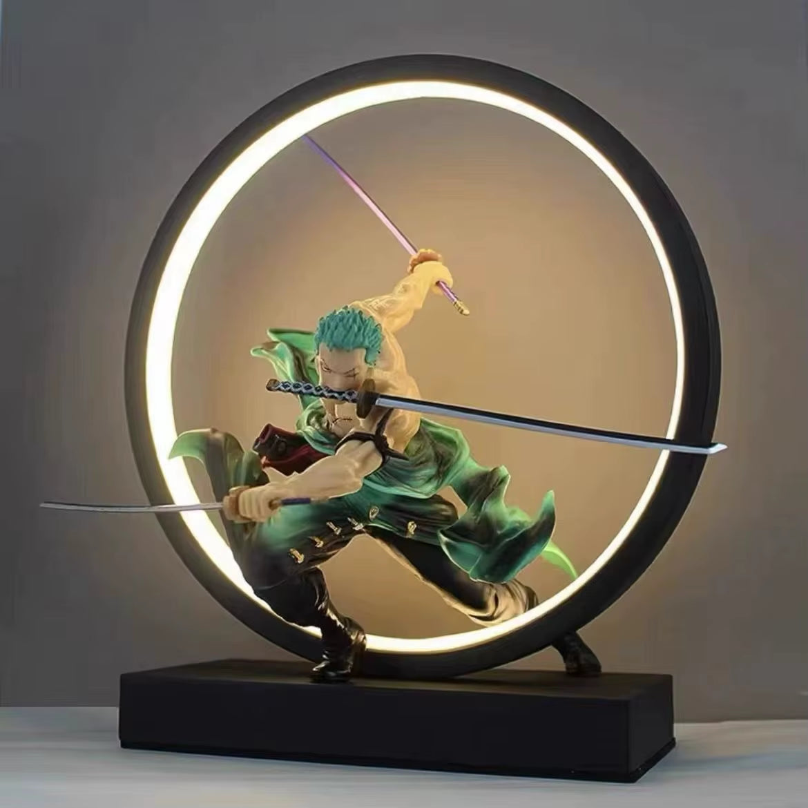USB Plug in One Piece Zoro 3D LED Night Light Anime Lamp Light RGB Dimmable Table Light Bedroom Desk Decorative Gift Anime Fans