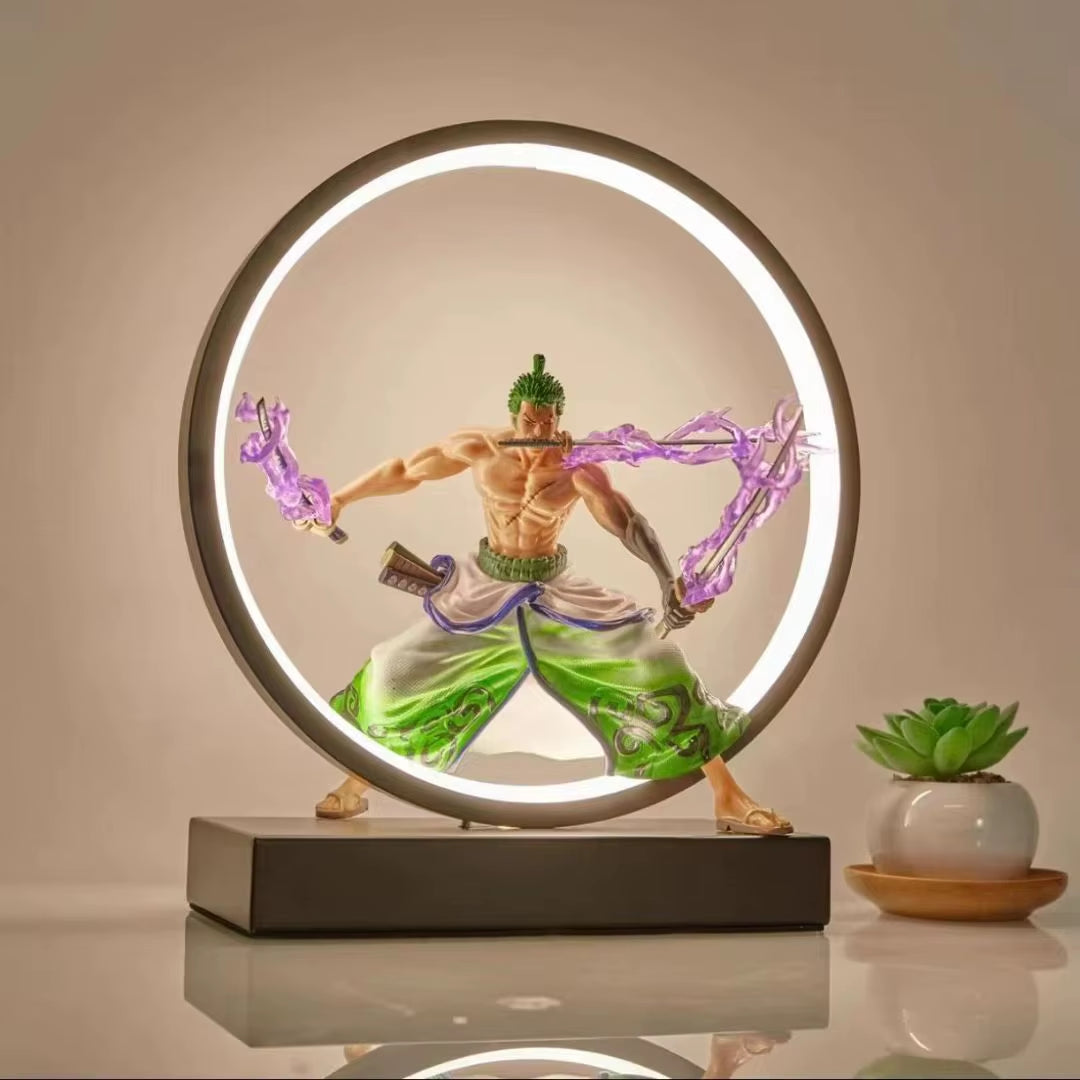 USB Plug in One Piece Zoro 3D LED Night Light Anime Lamp Light RGB Dimmable Table Light Bedroom Desk Decorative Gift Anime Fans