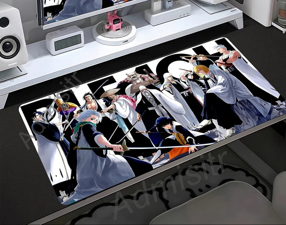 Large Mouse Pad Black White Anime BLEACH Mause Mats Gaming Accessories Office Gamer Keyboard Desk Mat Kurosaki Ichigo Mousepad